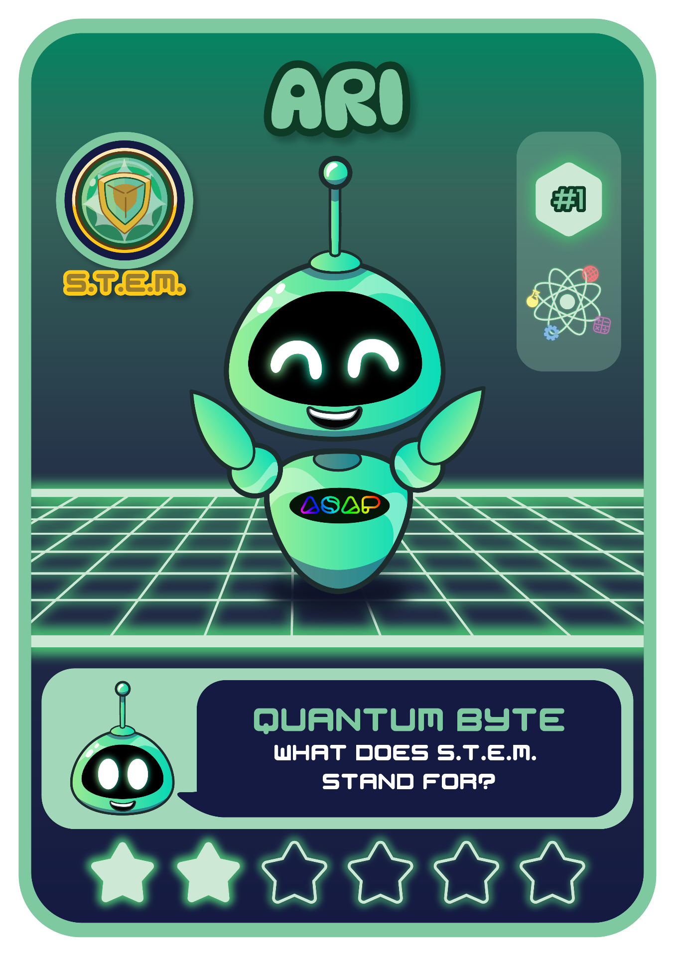 Ari, the ASAP Arcade mascot card