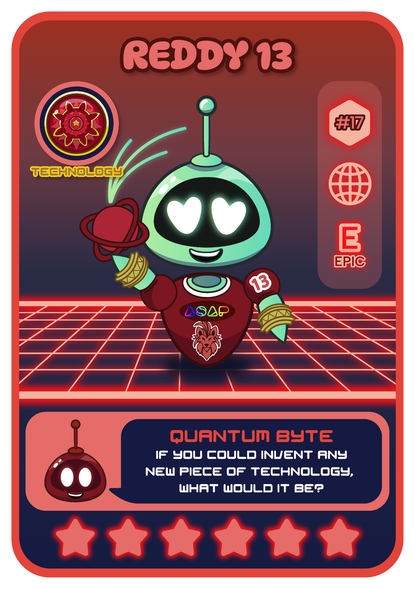 Reddy 13, Technology character card