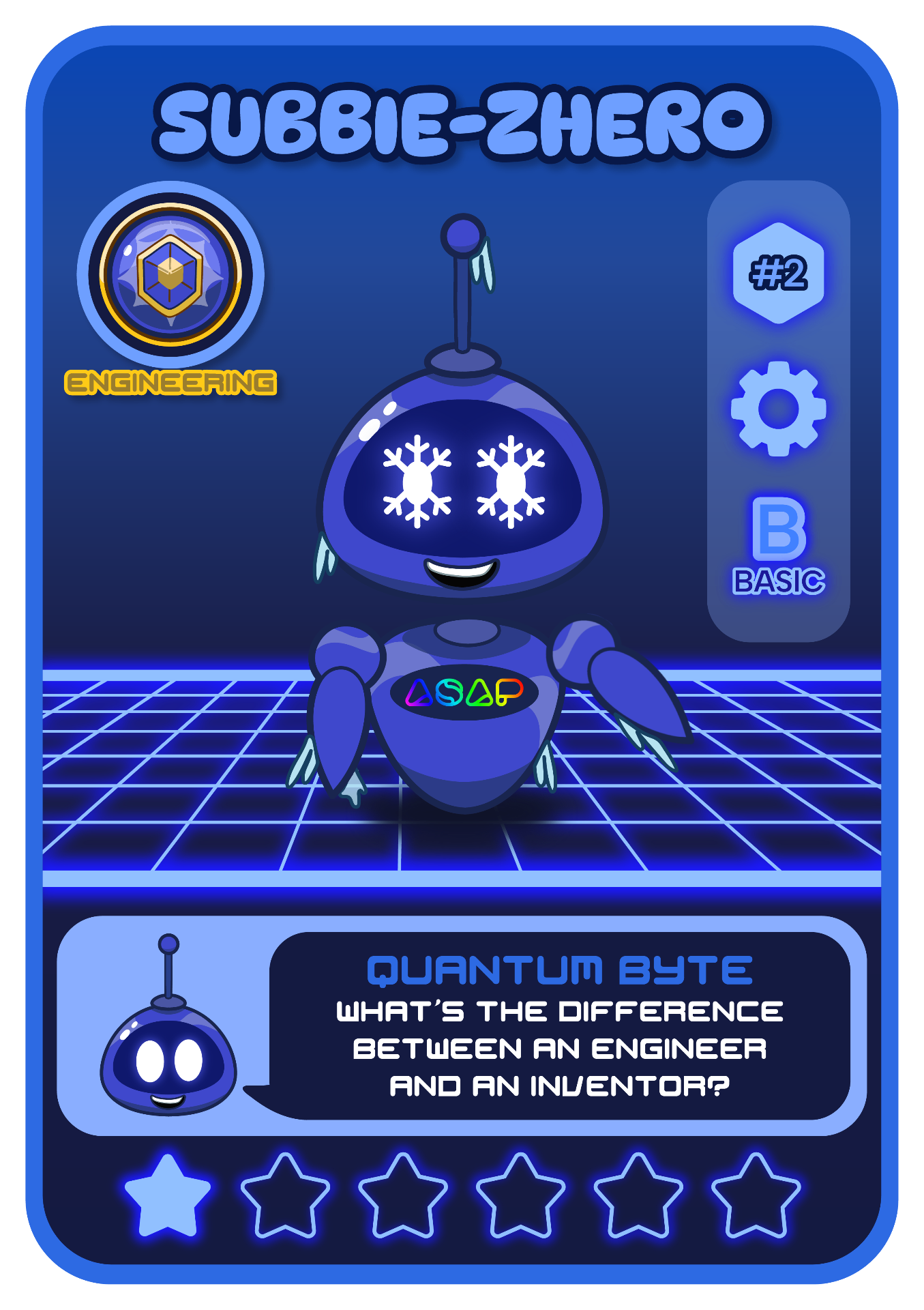 Subbie-Zhero, Engineering character card
